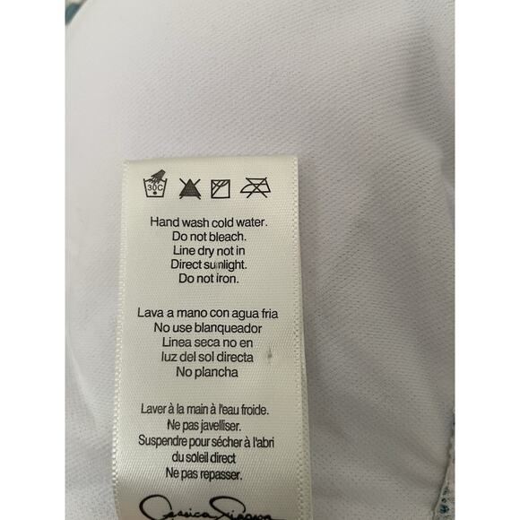 Jessica Simpson Swim Bikini Top Multicolor Striped Seersucker Swimwear - Picture 10 of 10